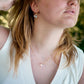 Modeled image of the Mystic Topaz crystal. The 14k gold filled style is shown. Shown with matching earrings. 