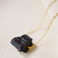 Raw Black Tourmaline Necklace with Sterling Silver or 14k Gold Filled Chain