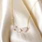 raw crystal quartz necklace, triple stone rock crystal jewelry, chain, silver, gold